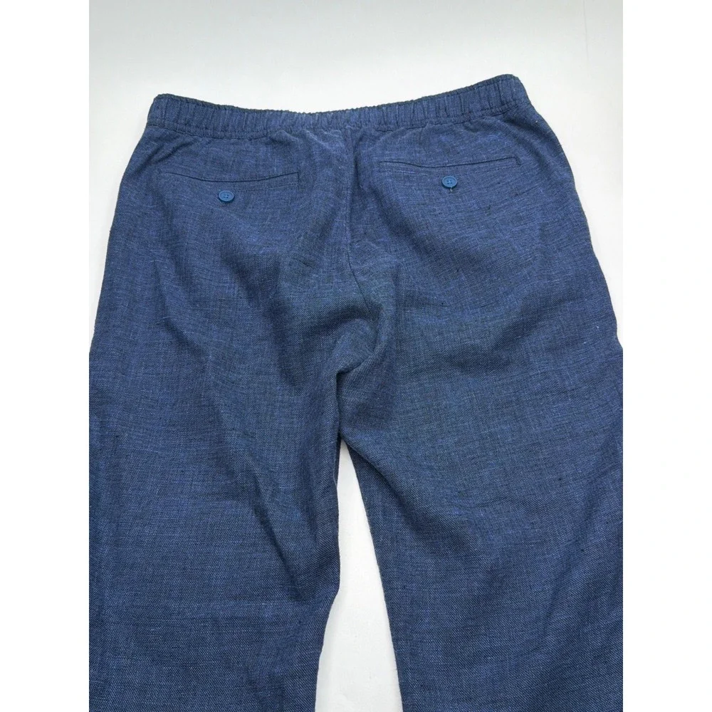Tommy Bahama Mens Blue Linen Blend Relaxed Coastal Pants Size Medium 32x28